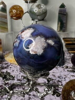 Blue Flower Agate Sphere BFAS01 💙